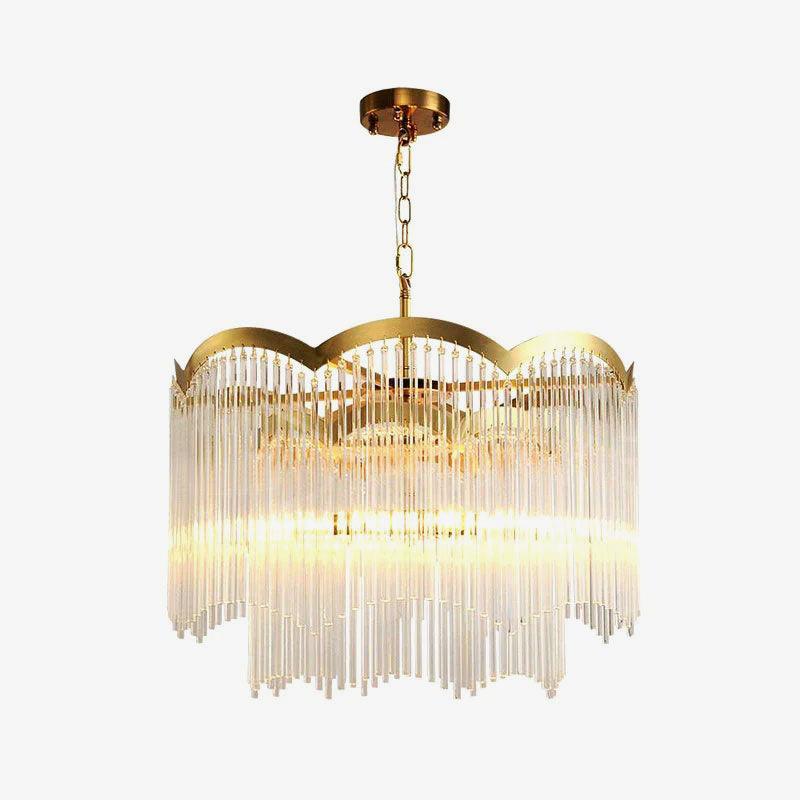 Lustra Lustre Verre Tige Vague Forme