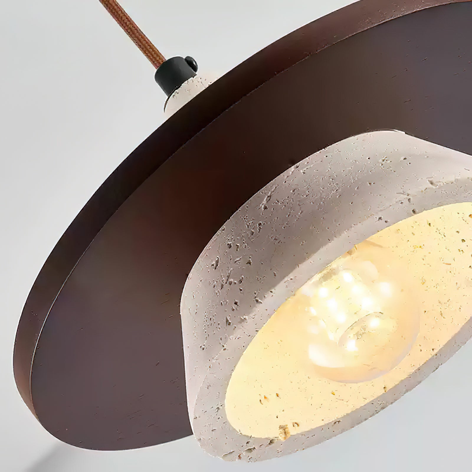 Ritta Suspension Bois Disque Travertin