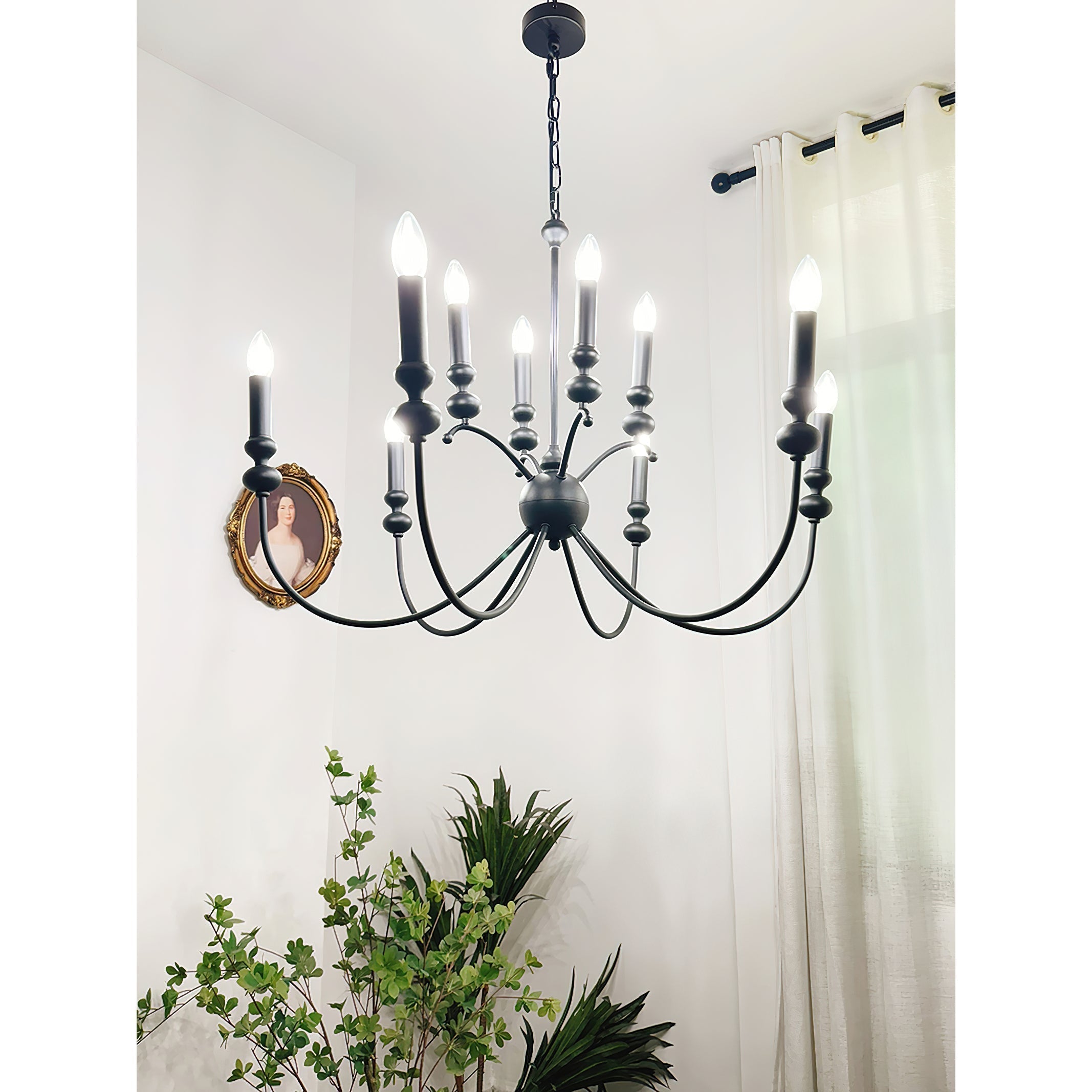 Crest Lustre Métal Noir Industriel Vintage Premium