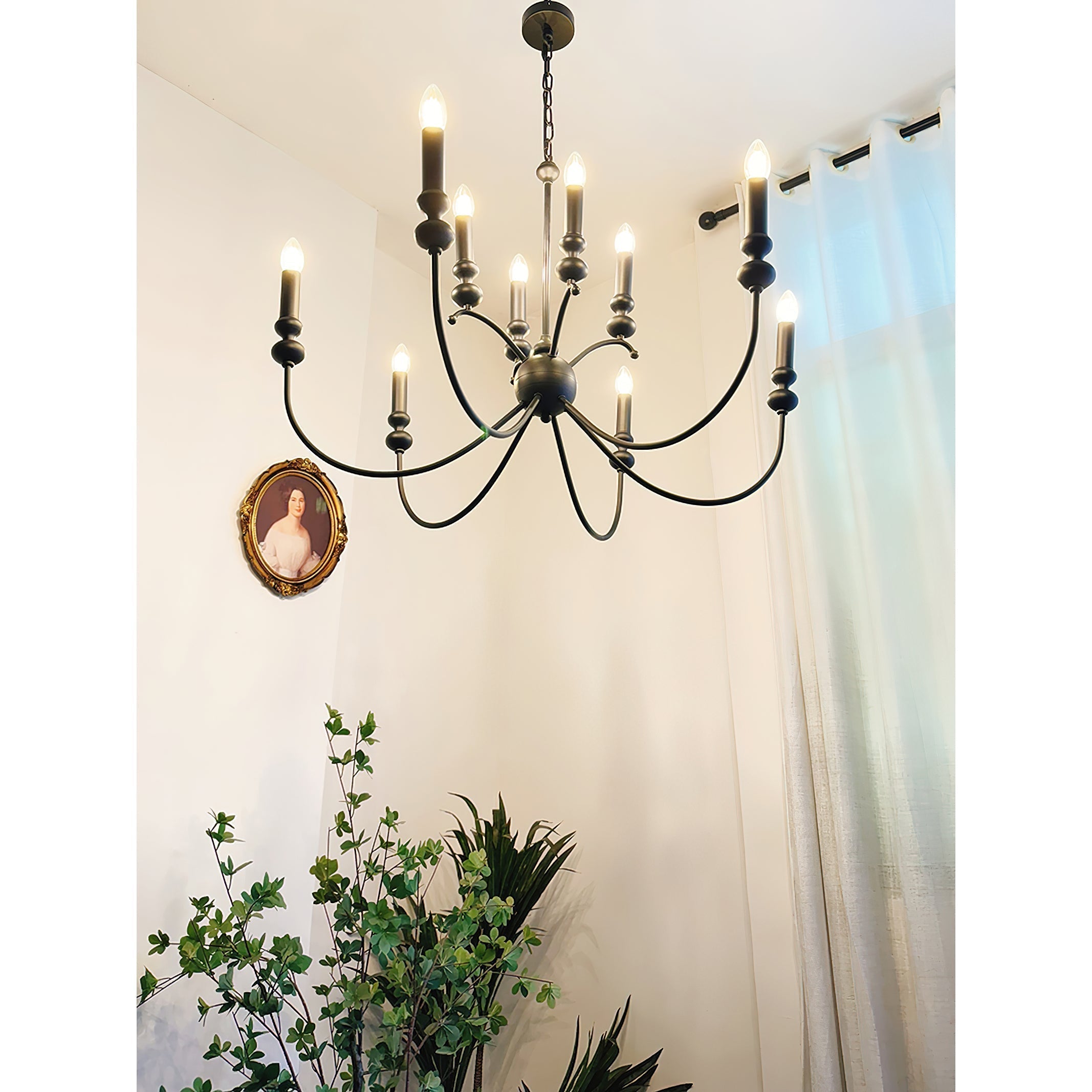 Crest Lustre Métal Noir Industriel Vintage Premium