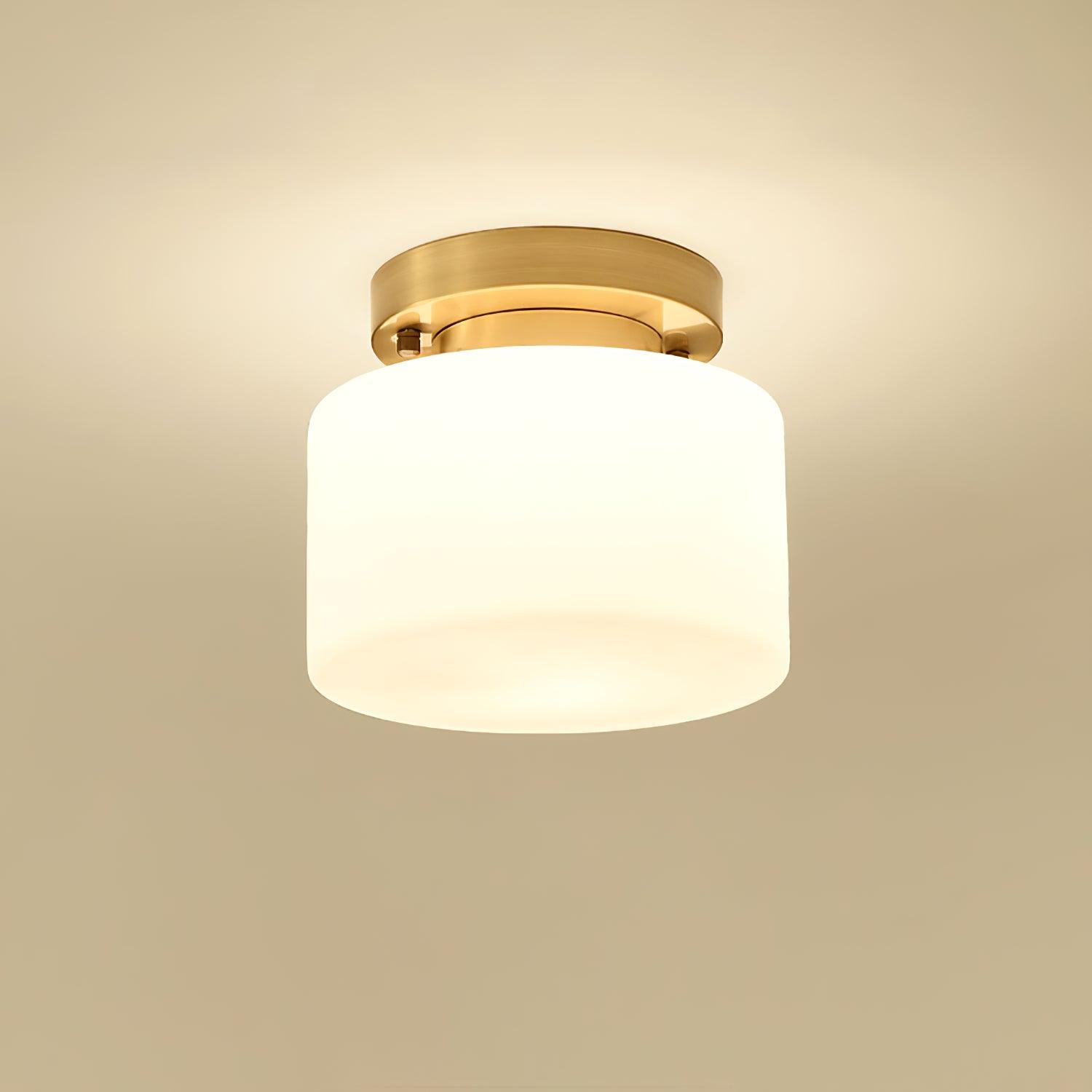 Elsilisra Plafonnier Flush Art Nordique Laiton Verre
