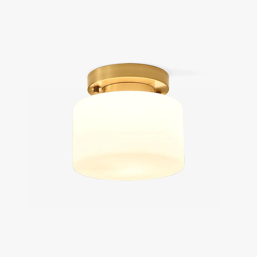 Elsilisra Plafonnier Flush Art Nordique Laiton Verre