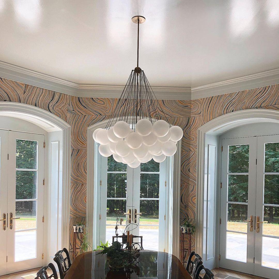 Lustra Lustre Bulles en Verre Satiné
