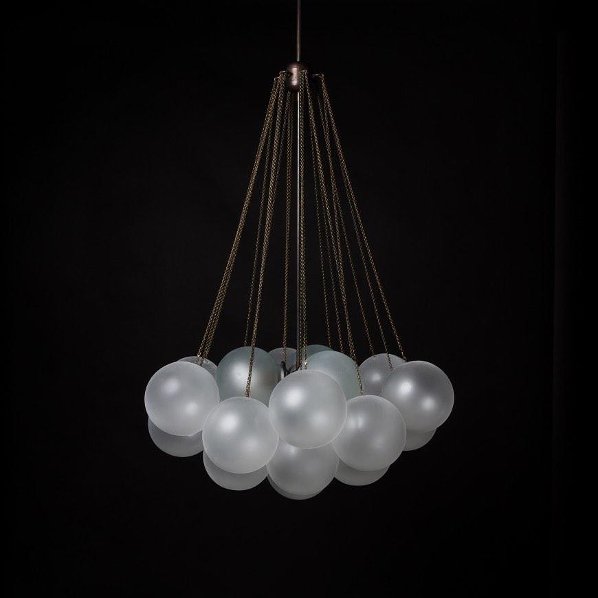 Lustra Lustre Bulles en Verre Satiné