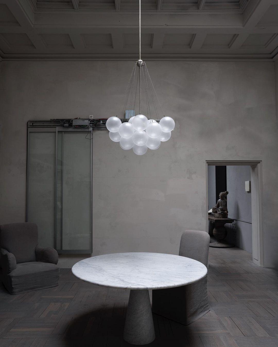 Lustra Lustre Bulles en Verre Satiné
