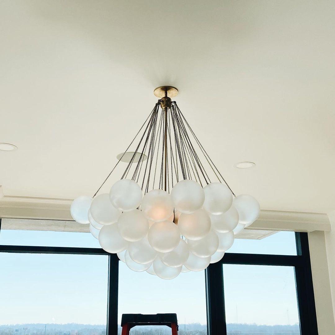 Lustra Lustre Bulles en Verre Satiné