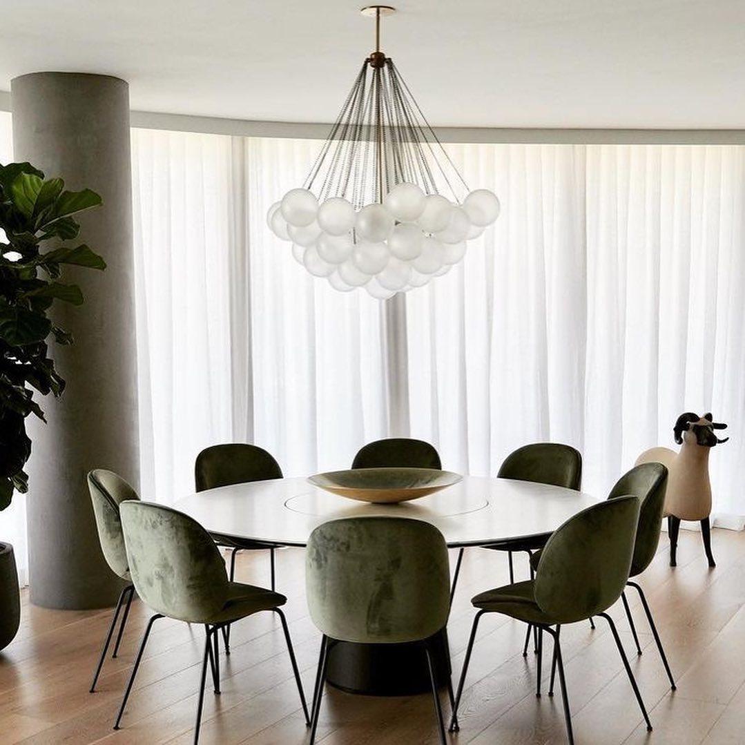 Lustra Lustre Bulles en Verre Satiné