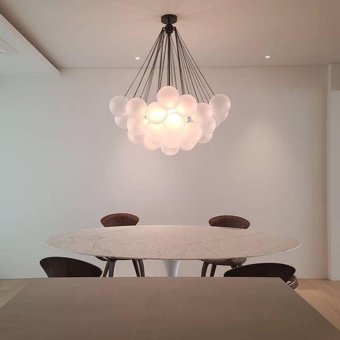 Lustra Lustre Bulles en Verre Satiné