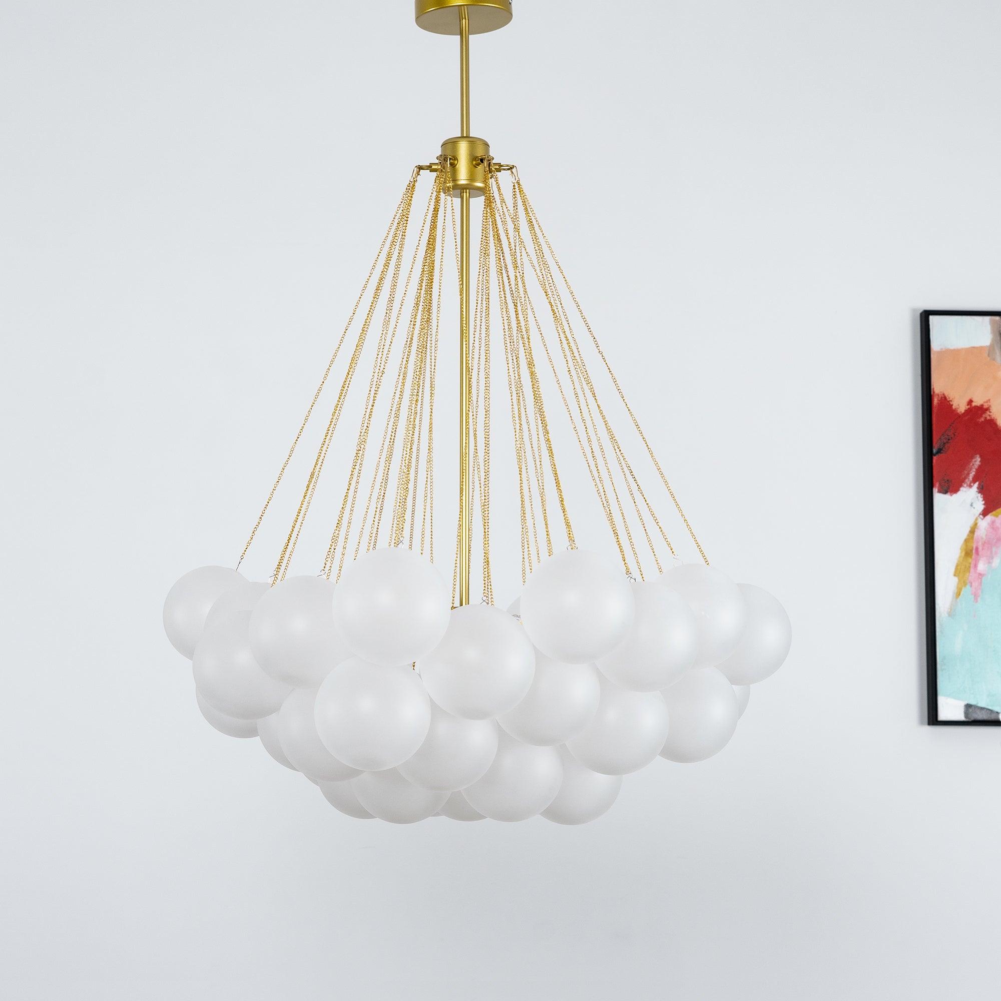 Lustra Lustre Bulles en Verre Satiné