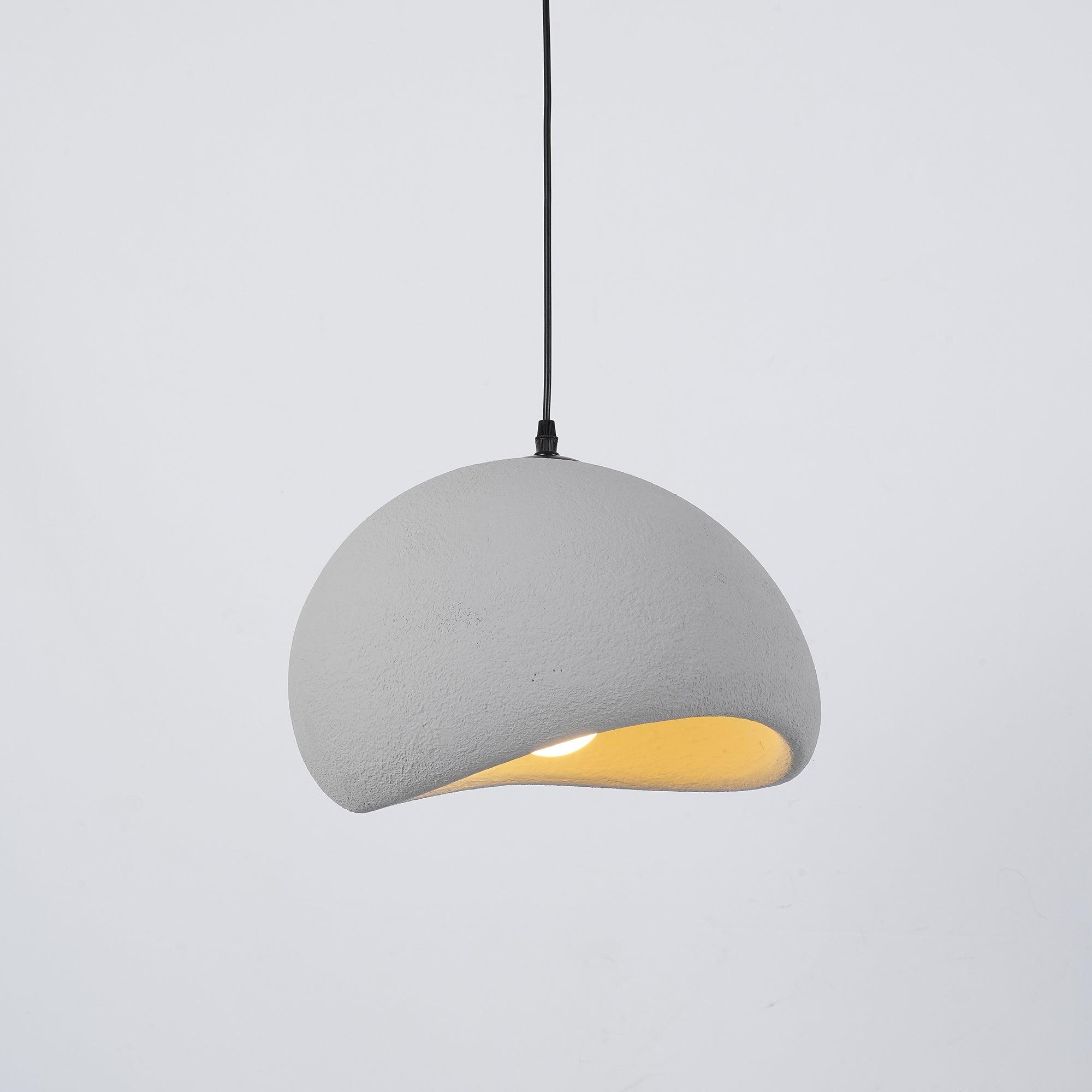 Solara Pendant Lamp Plaster Half Dome Plug In Wabi Sabi