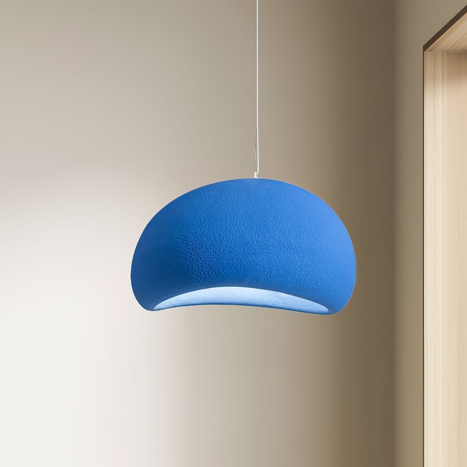 Solara Pendant Lamp Plaster Half Dome Plug In Wabi Sabi