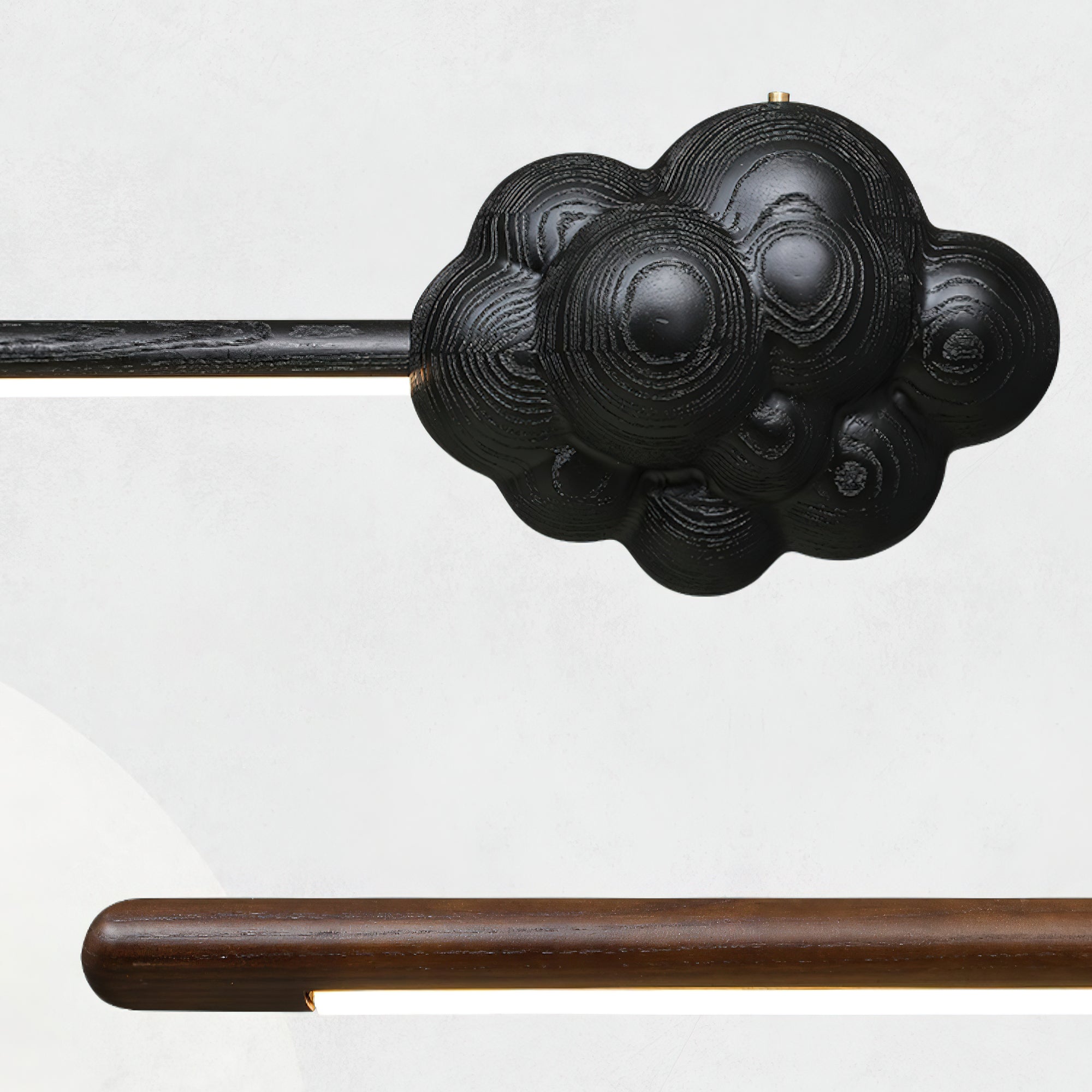 Lustra Suspension Minérale Nuage Bois Minimaliste