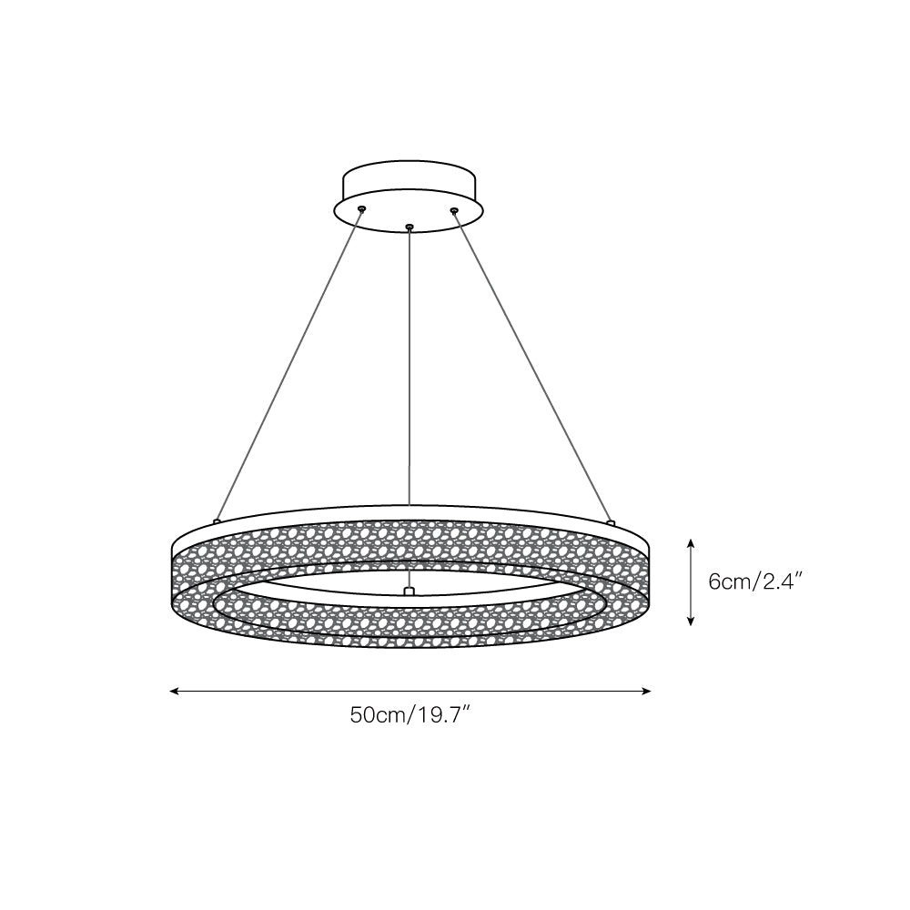 Idyll Lustre Rond LED Métal Résine Minimaliste Moderne