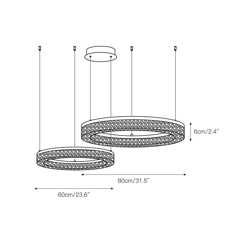 Idyll Lustre Rond LED Métal Résine Minimaliste Moderne