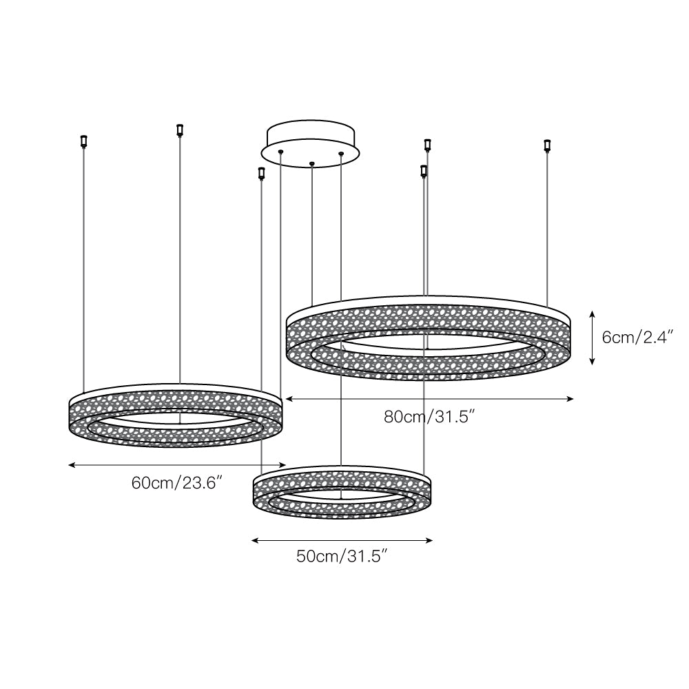 Idyll Lustre Rond LED Métal Résine Minimaliste Moderne