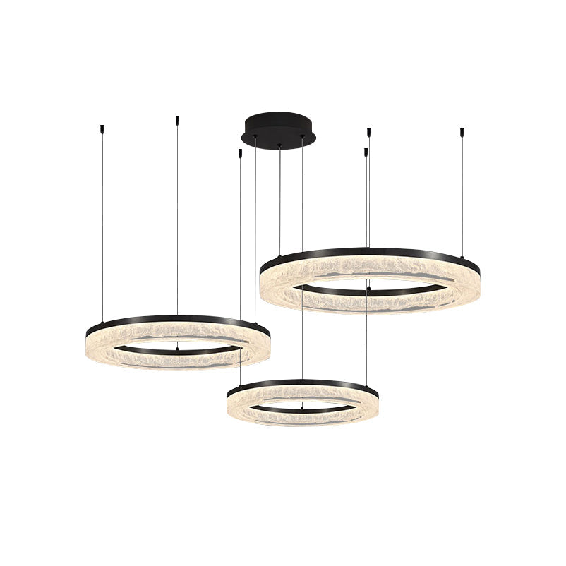 Idyll Lustre Rond LED Métal Résine Minimaliste Moderne