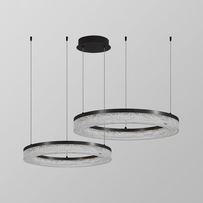 Idyll Lustre Rond LED Métal Résine Minimaliste Moderne