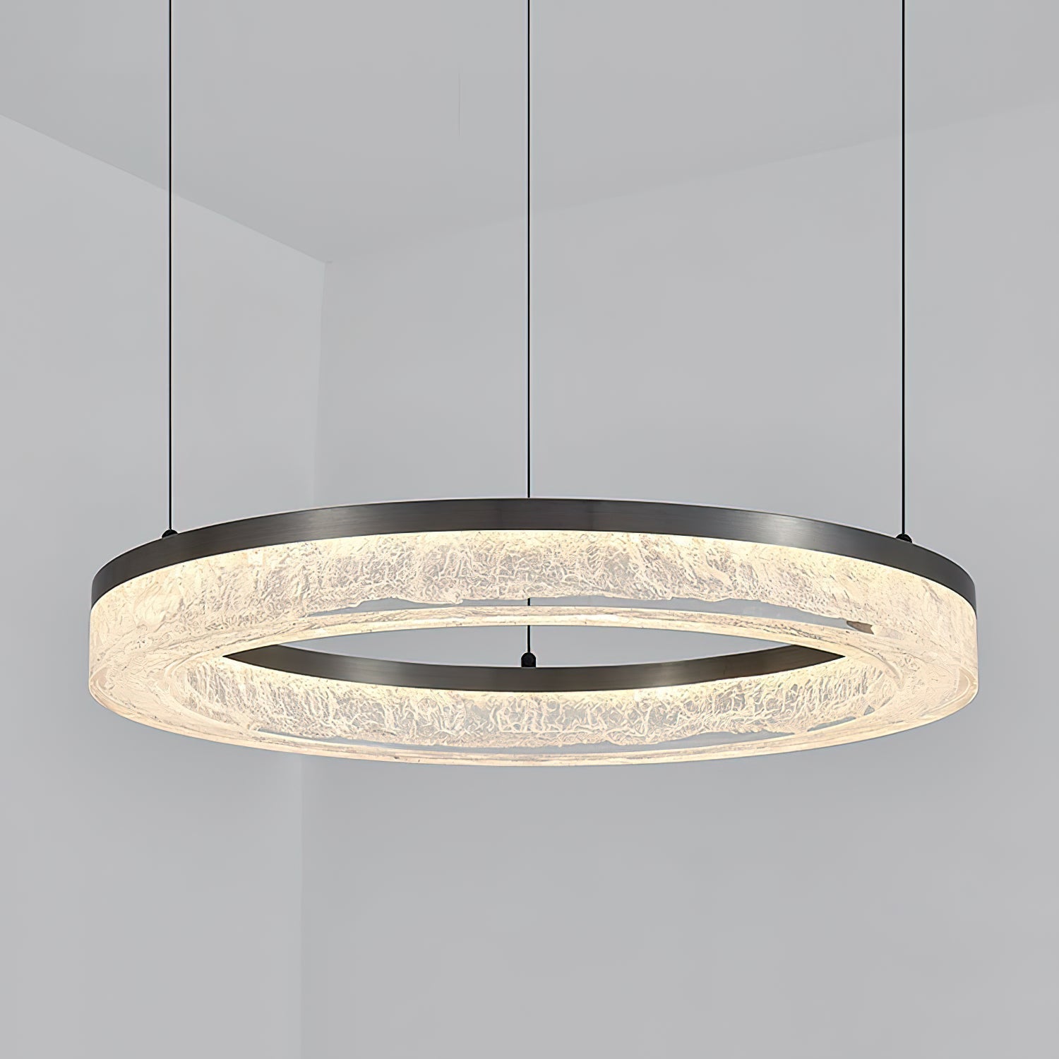 Idyll Lustre Rond LED Métal Résine Minimaliste Moderne