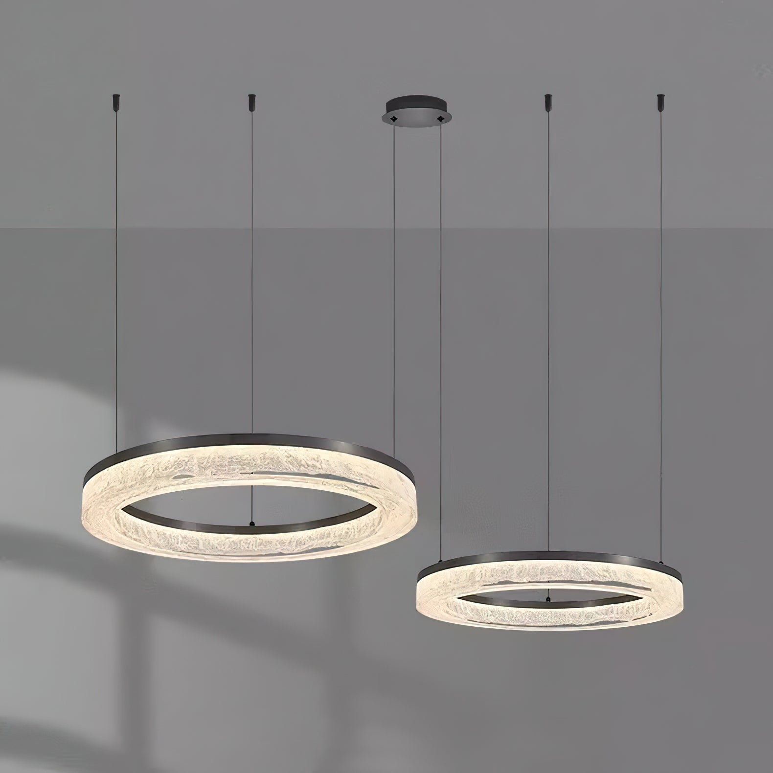 Idyll Lustre Rond LED Métal Résine Minimaliste Moderne