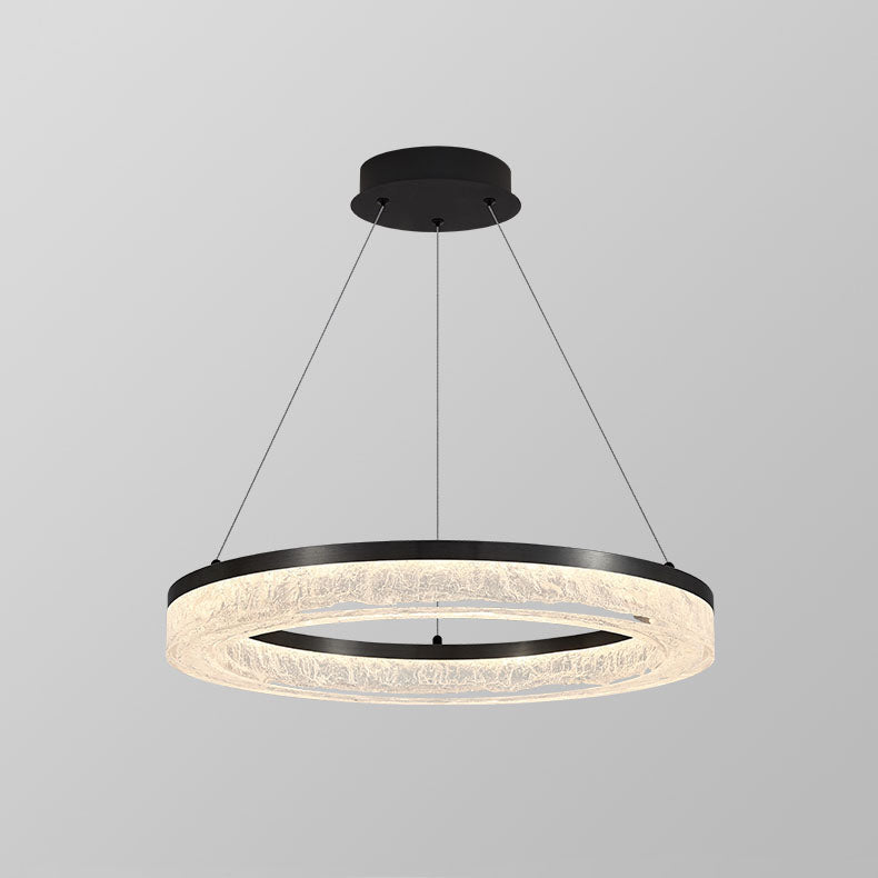 Idyll Lustre Rond LED Métal Résine Minimaliste Moderne