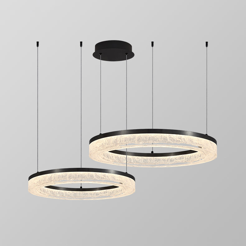Idyll Lustre Rond LED Métal Résine Minimaliste Moderne