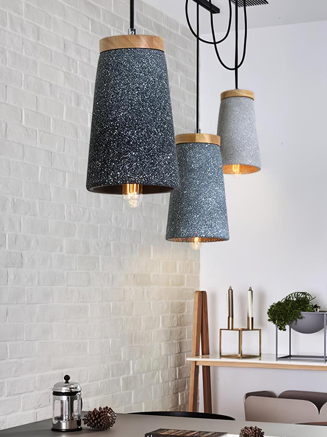 Althere Lustre Suspendu En Bois Et Ciment