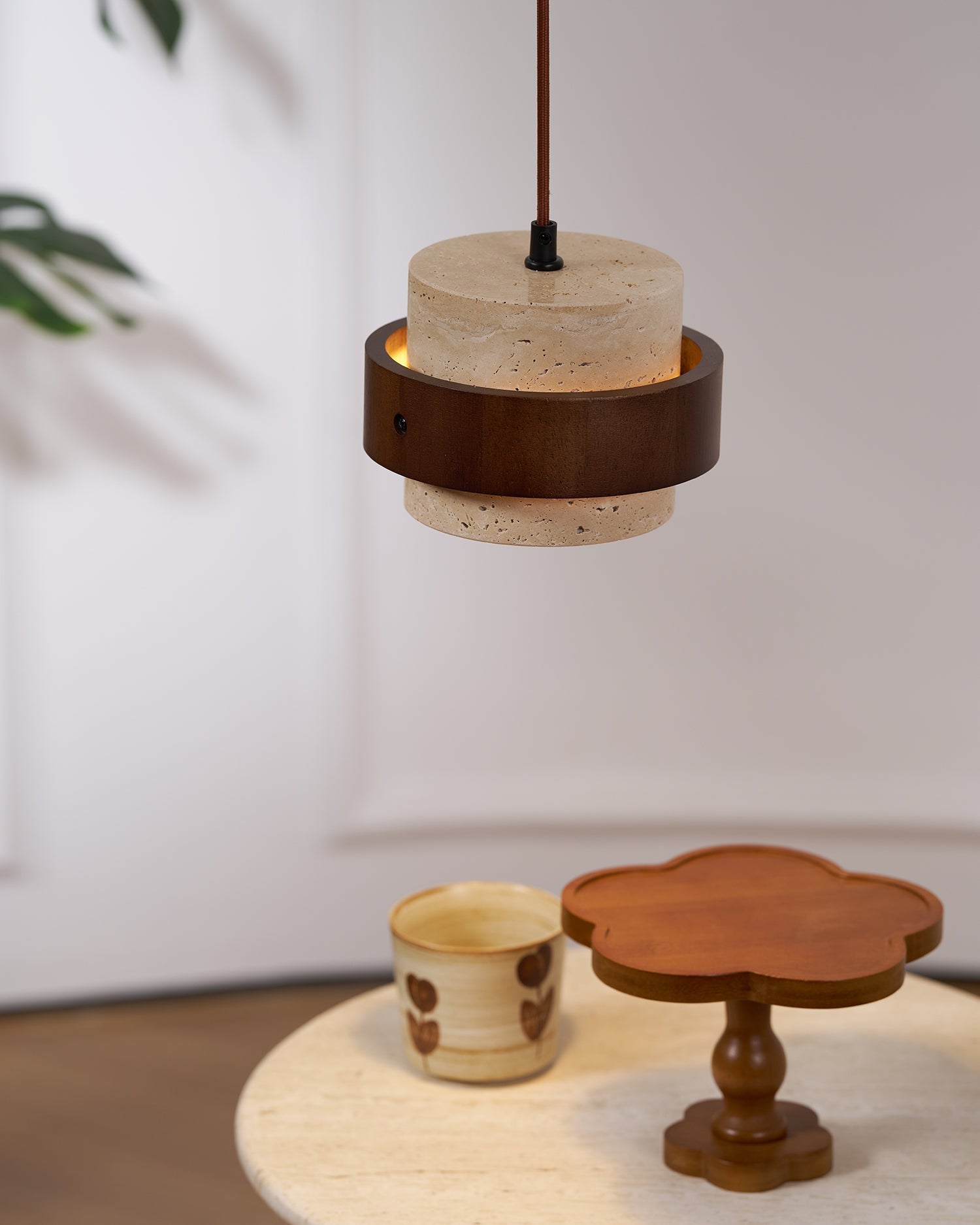 Cumirora Suspension Cylindre Superposé en Travertin