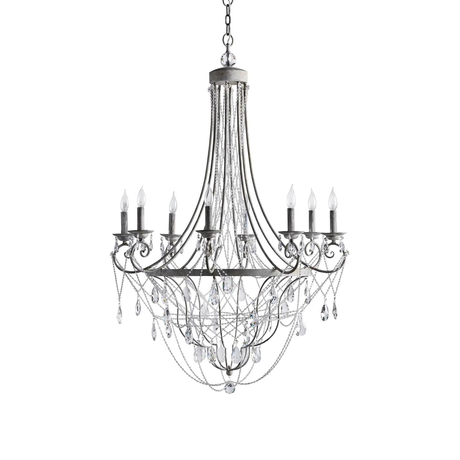 Luster Lustre Métal Cristal Industriel Traditionnel Vintage