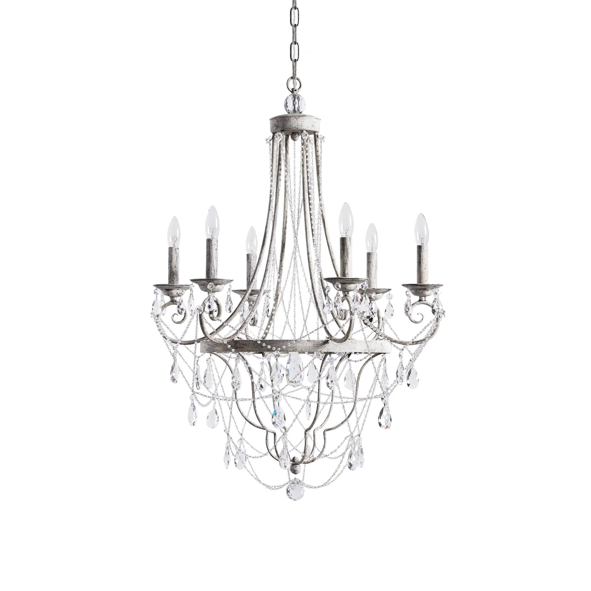 Luster Lustre Métal Cristal Industriel Traditionnel Vintage
