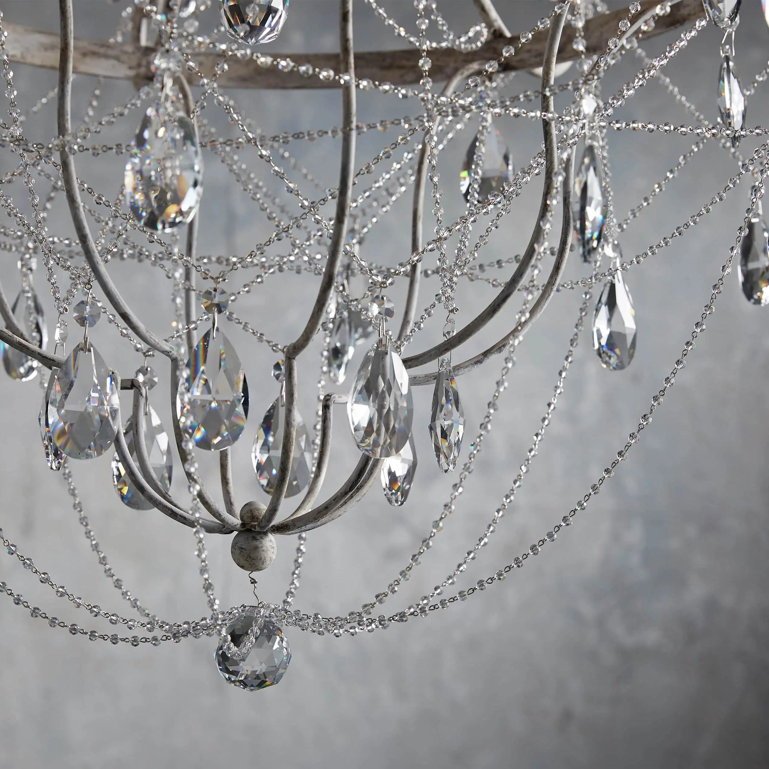 Luster Lustre Métal Cristal Industriel Traditionnel Vintage