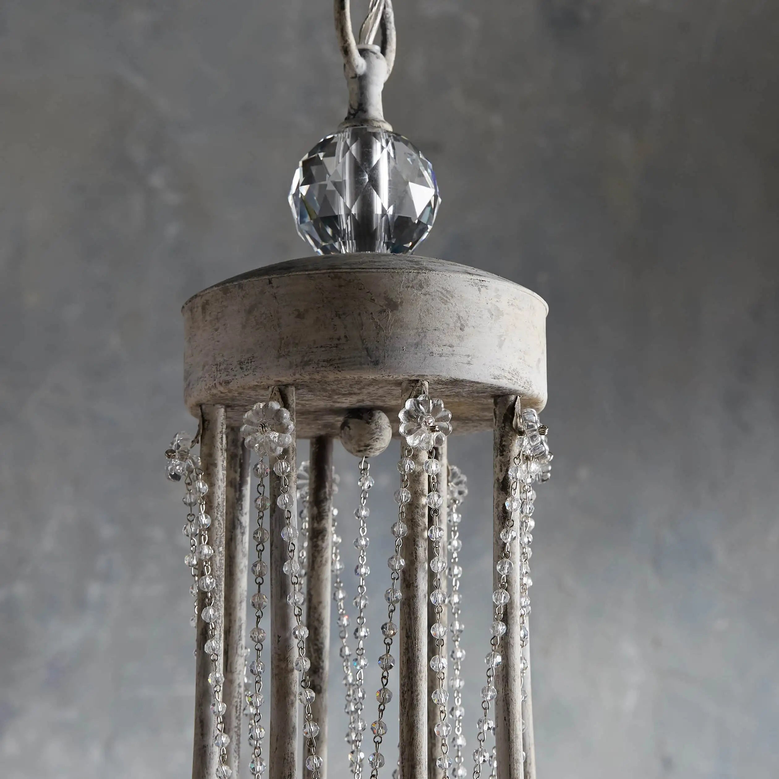 Luster Lustre Métal Cristal Industriel Traditionnel Vintage