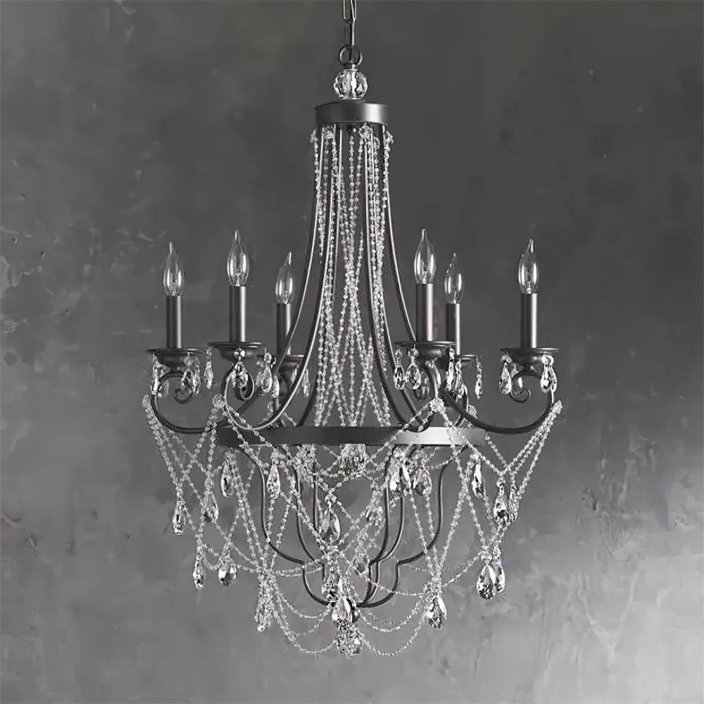 Luster Lustre Métal Cristal Industriel Traditionnel Vintage