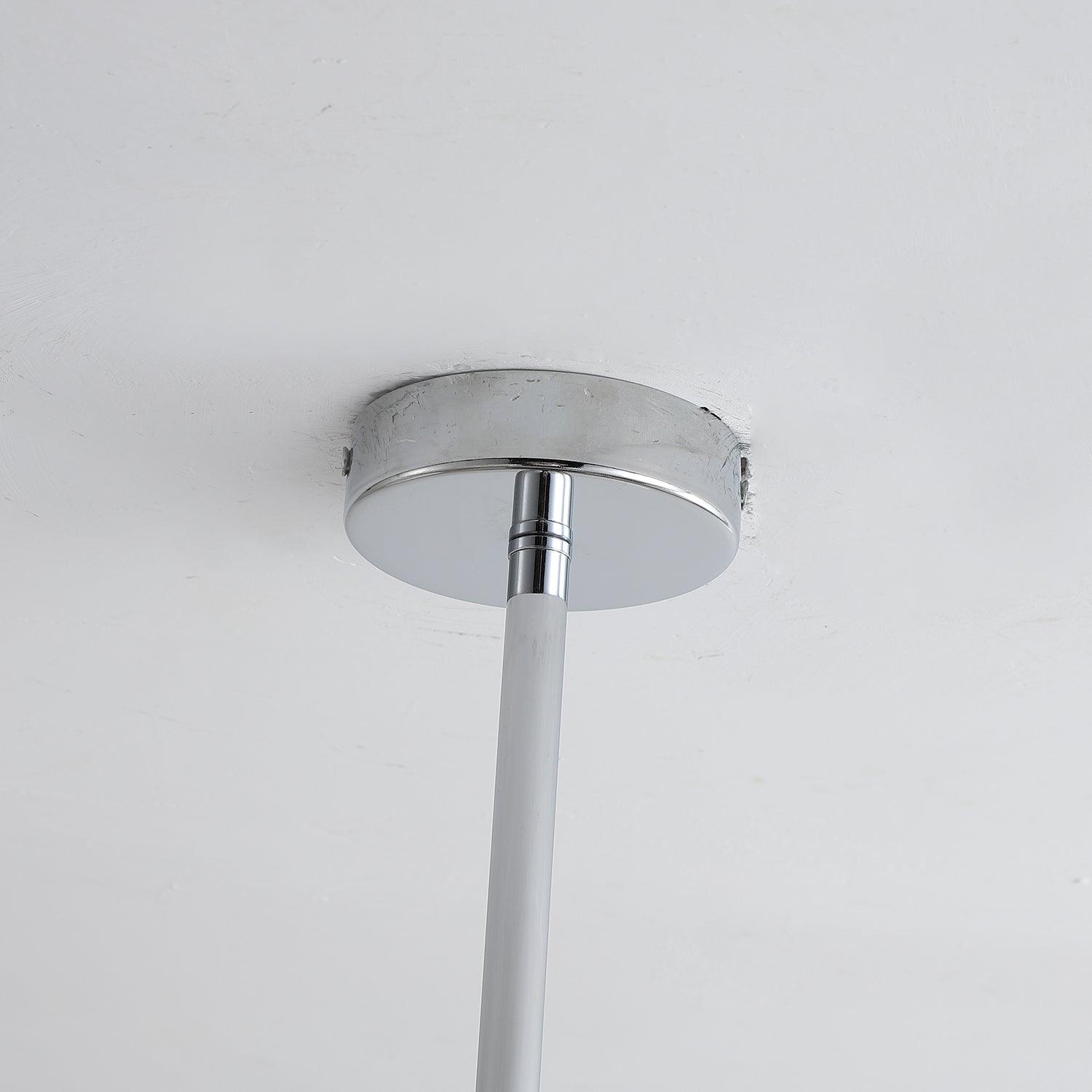 Lustra Lustre Élégant en Chrome et Noyer
