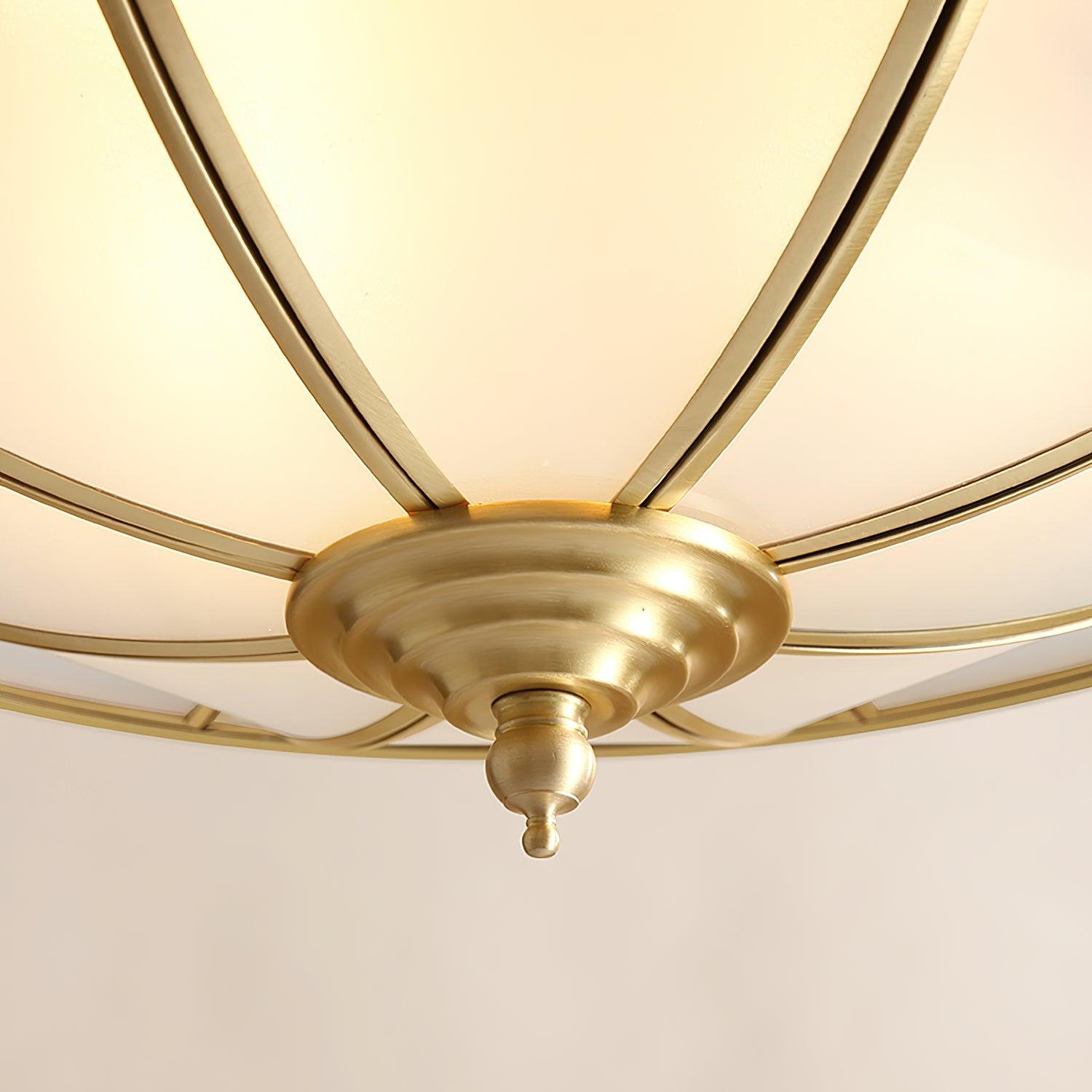 Ulrinara Postmoderne Luxe Tambour Laiton Verre Plafonnier
