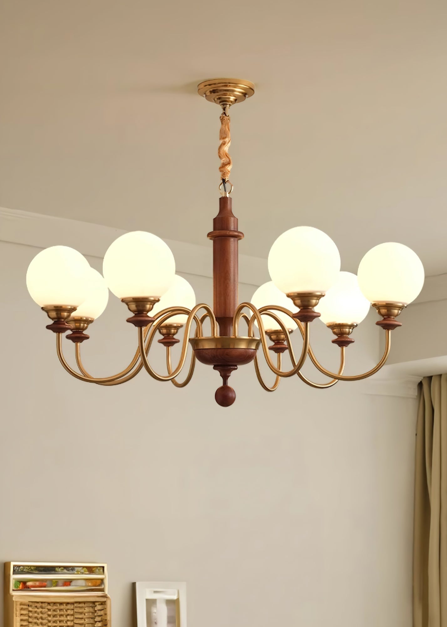 Nyvinia Lustre en Laiton Vintage et Verre