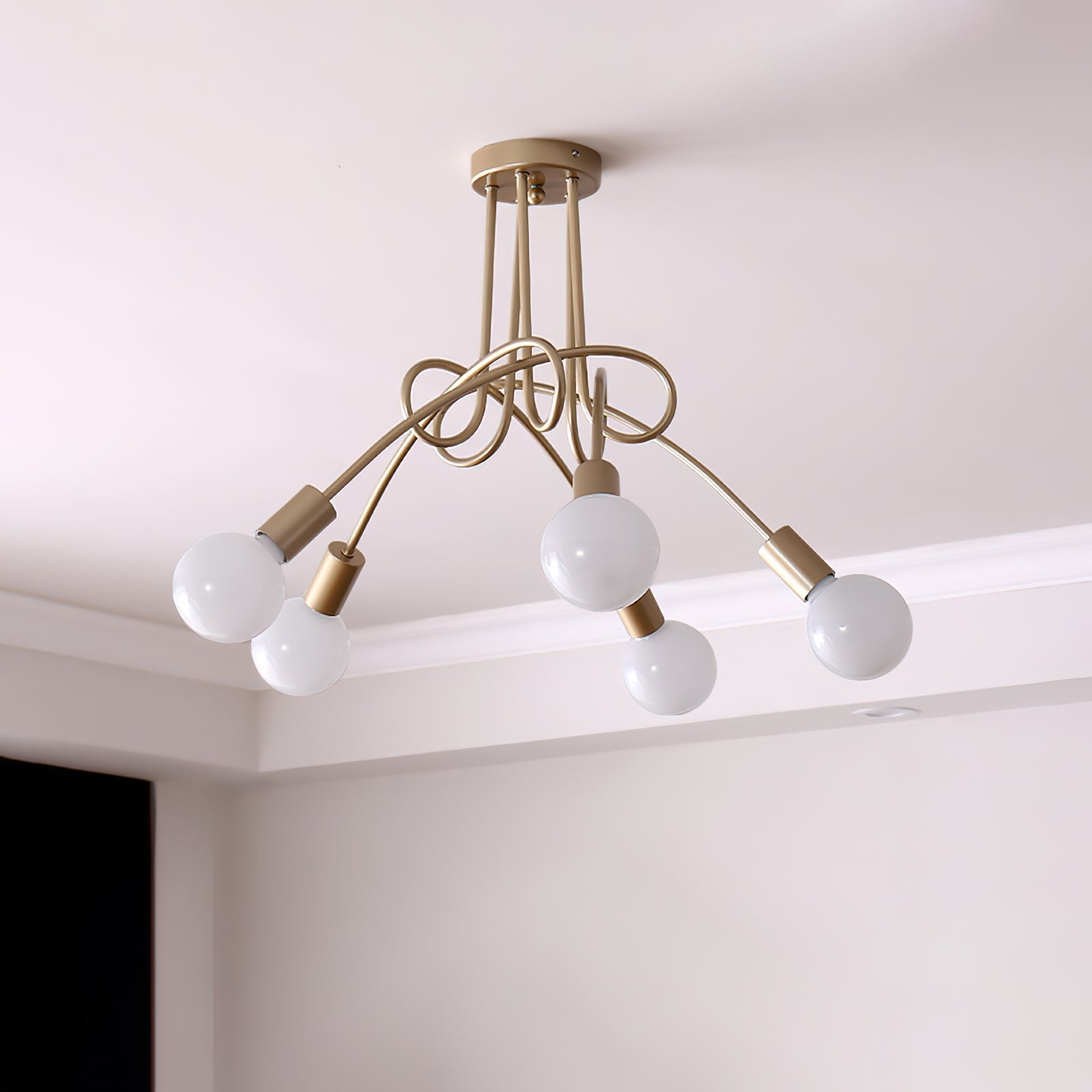 Oasis Lampe De Plafond Sputnik Métal Verre Art Unique