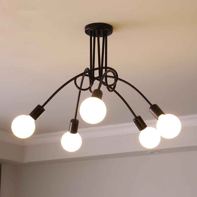 Oasis Lampe De Plafond Sputnik Métal Verre Art Unique