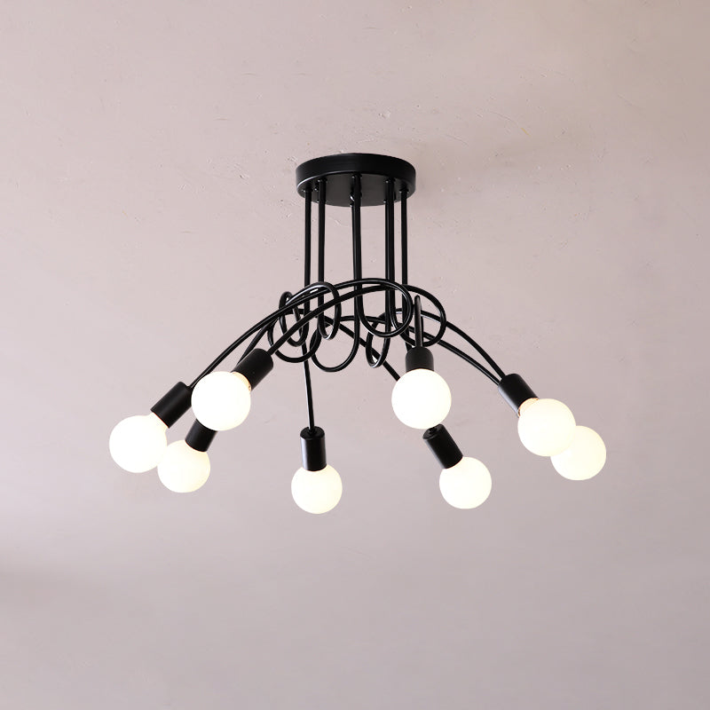 Oasis Lampe De Plafond Sputnik Métal Verre Art Unique
