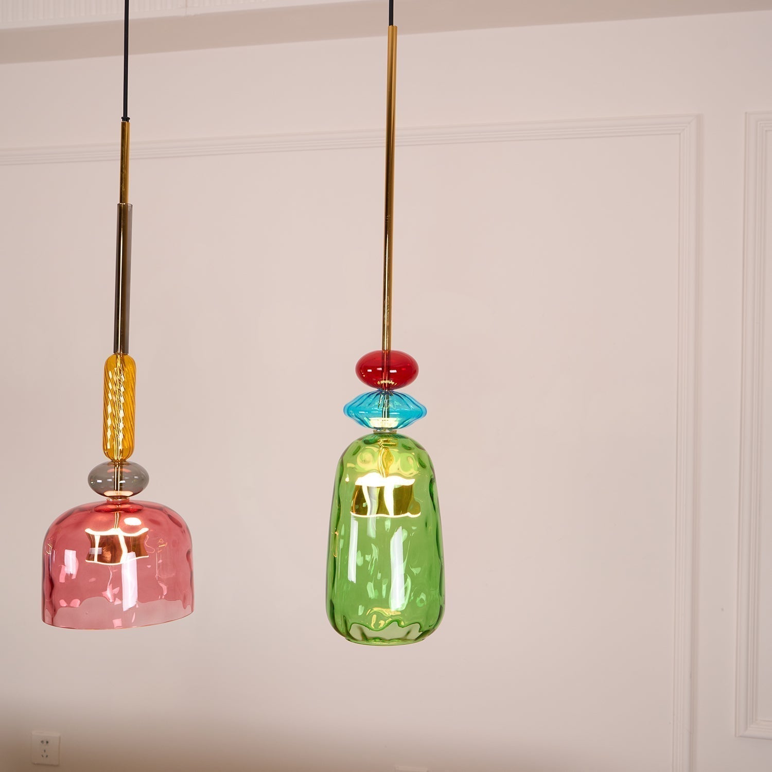 Muse Suspension en Verre Bohémienne