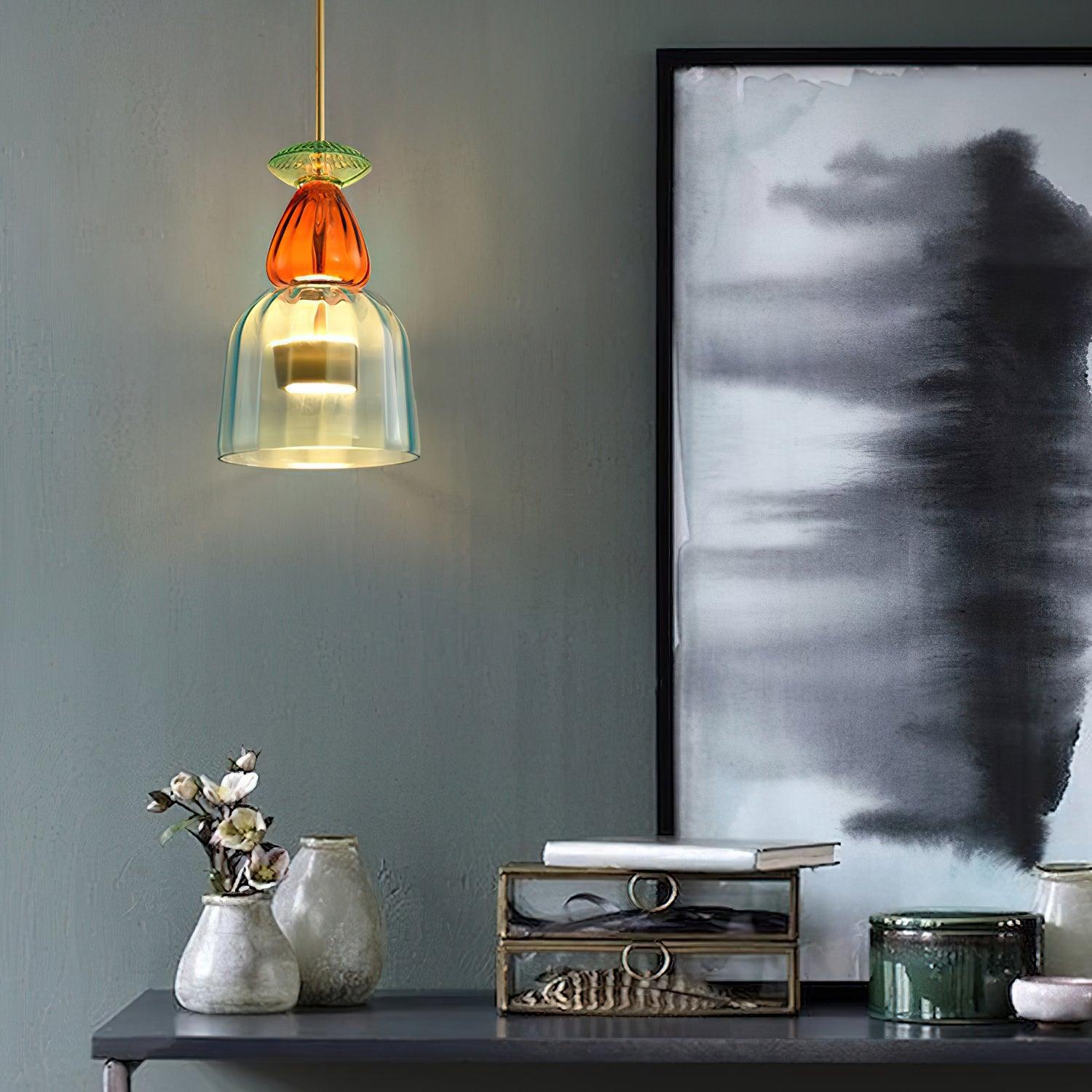 Muse Suspension en Verre Bohémienne