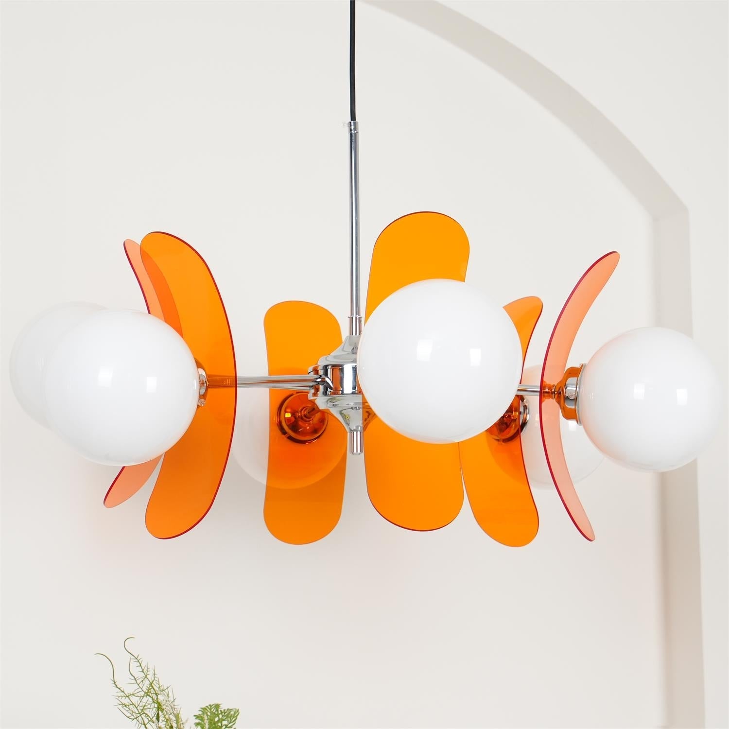 Prism Lustre Sputnik Créatif En Verre Orange Et Acrylique