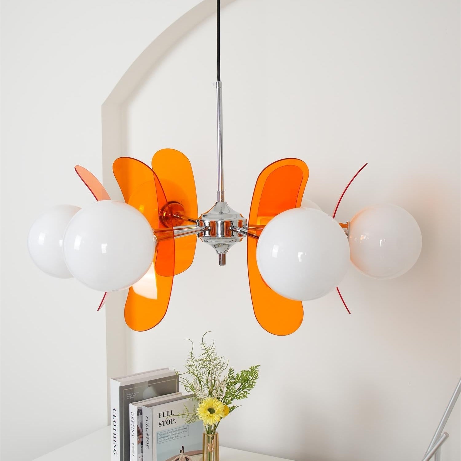 Prism Lustre Sputnik Créatif En Verre Orange Et Acrylique
