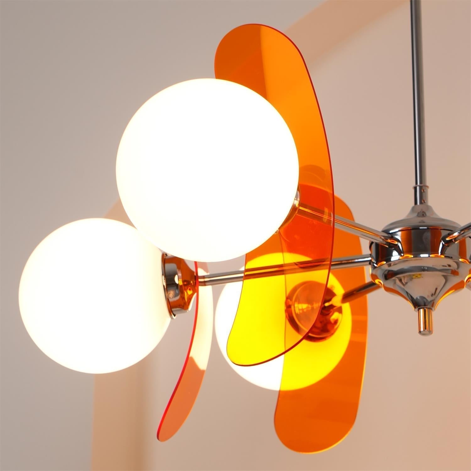 Prism Lustre Sputnik Créatif En Verre Orange Et Acrylique