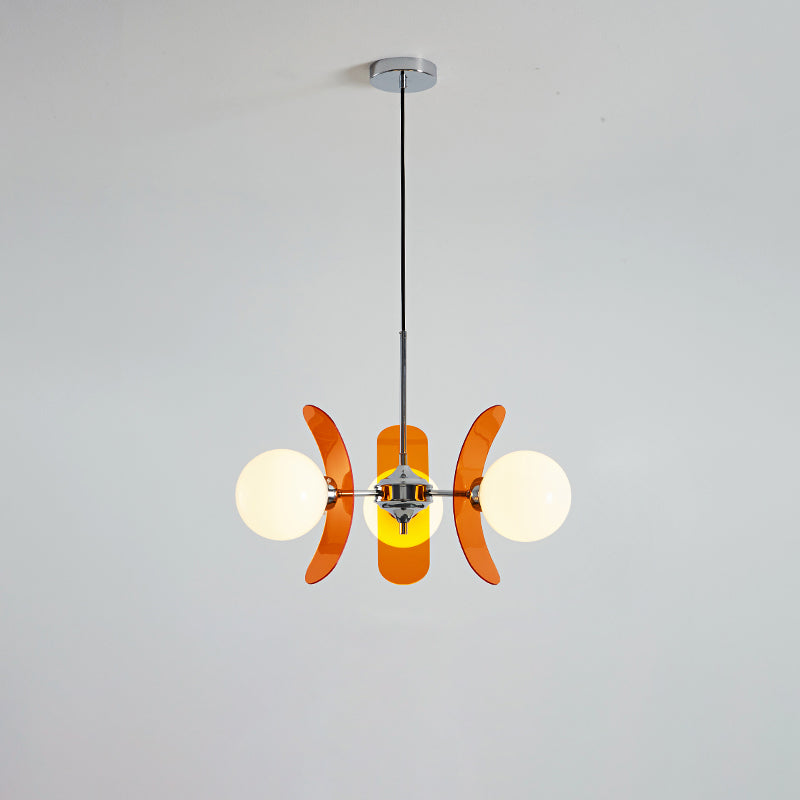 Prism Lustre Sputnik Créatif En Verre Orange Et Acrylique