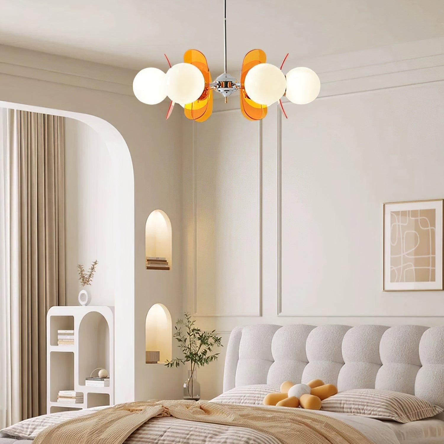 Prism Lustre Sputnik Créatif En Verre Orange Et Acrylique