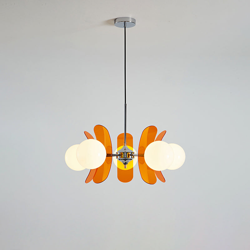 Prism Lustre Sputnik Créatif En Verre Orange Et Acrylique