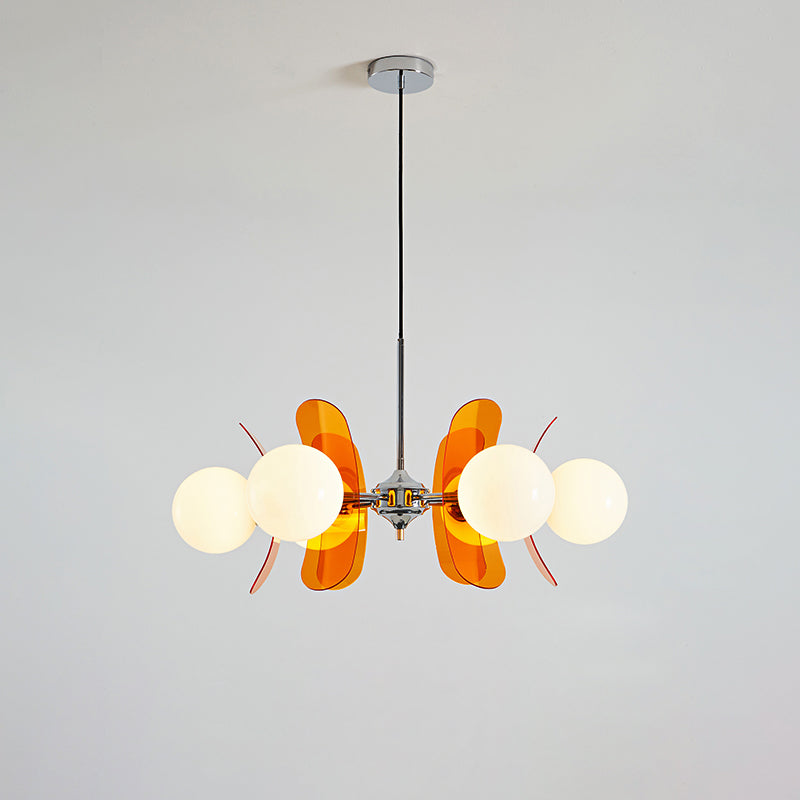 Prism Lustre Sputnik Créatif En Verre Orange Et Acrylique