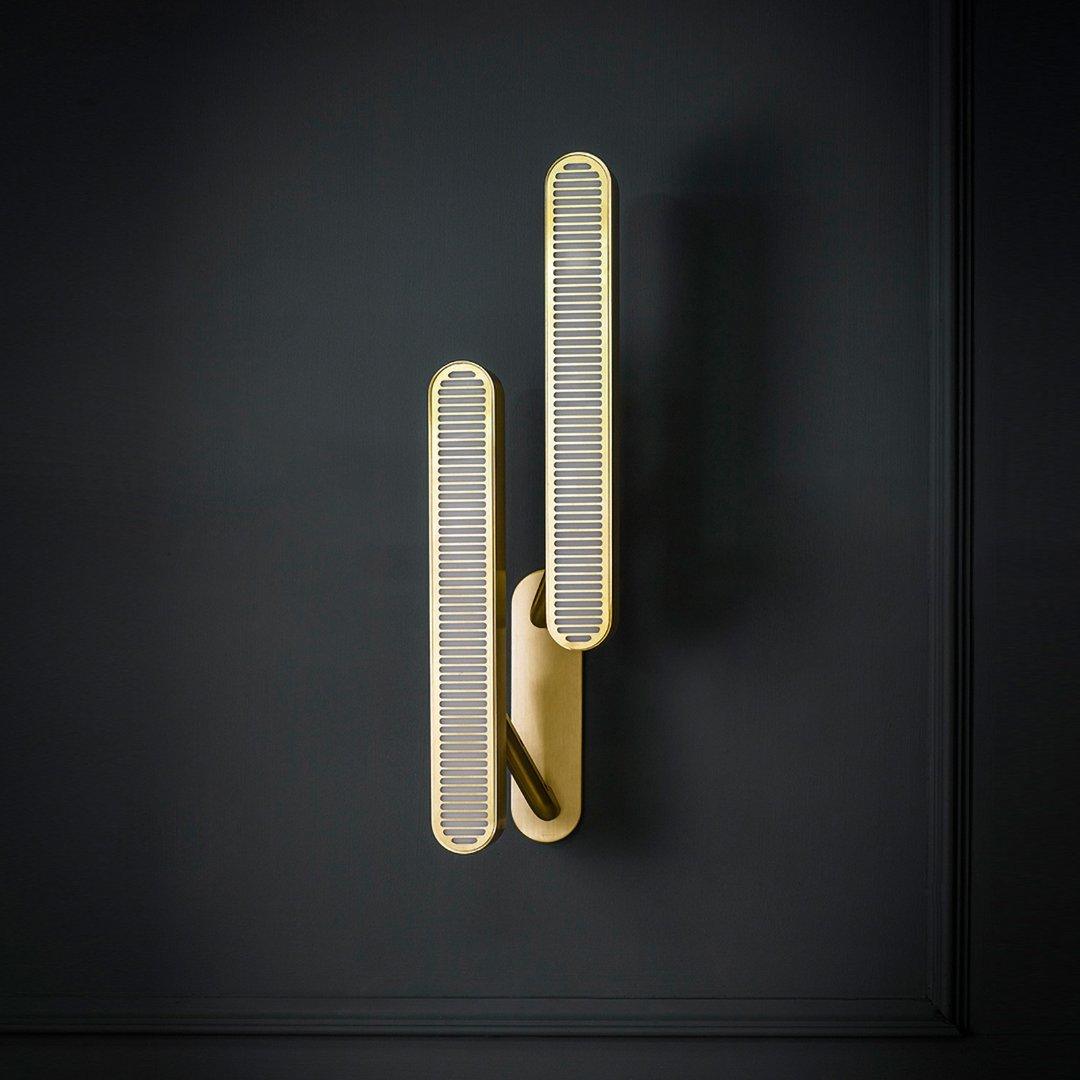 Lustra Lampe Murale en Laiton avec Grille Fendue