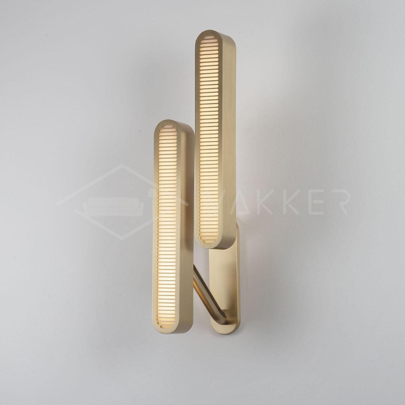 Lustra Lampe Murale en Laiton avec Grille Fendue