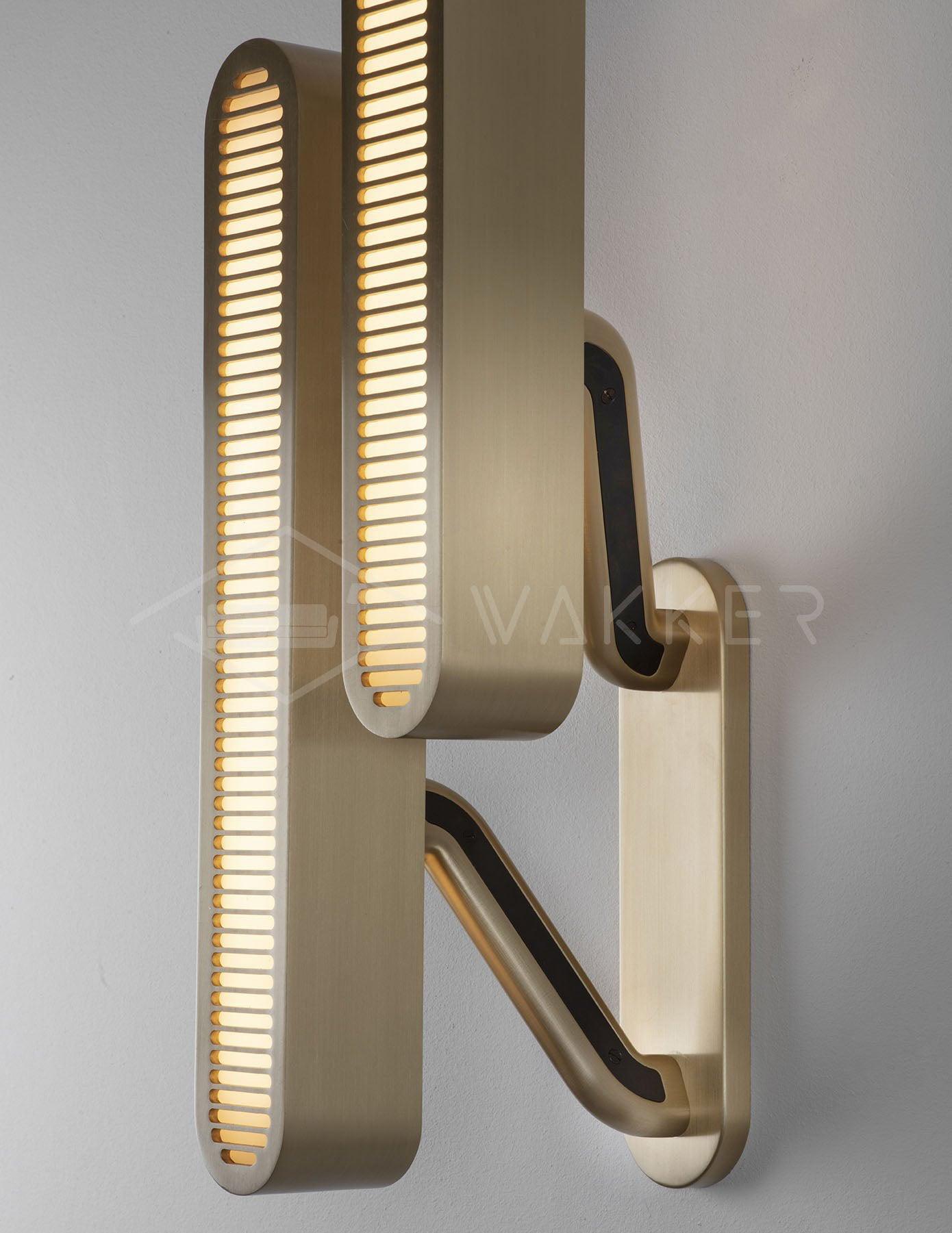 Lustra Lampe Murale en Laiton avec Grille Fendue